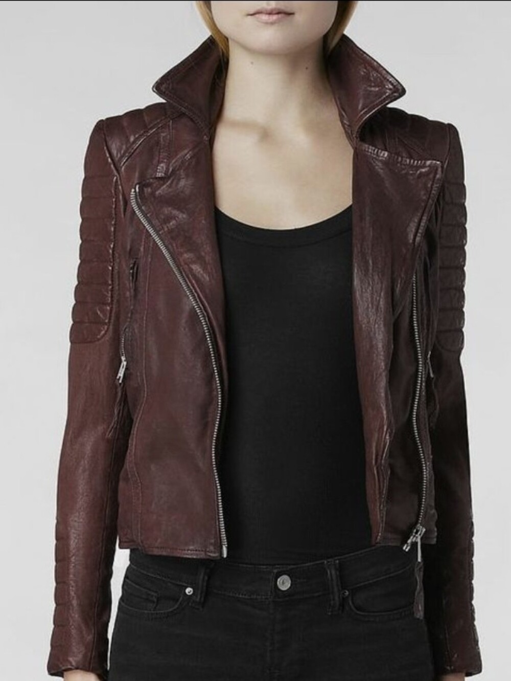 All Saints Leather Moto Jacket - Picture 3 of 14